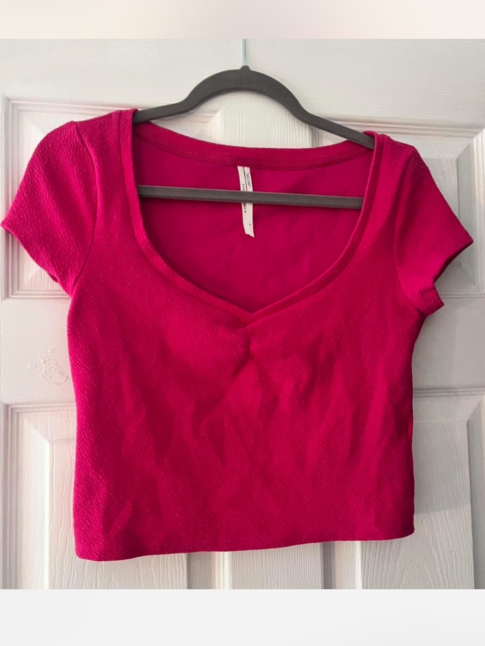 Anthropologie Women's Pink Scoop Neck Short Sleeve Top